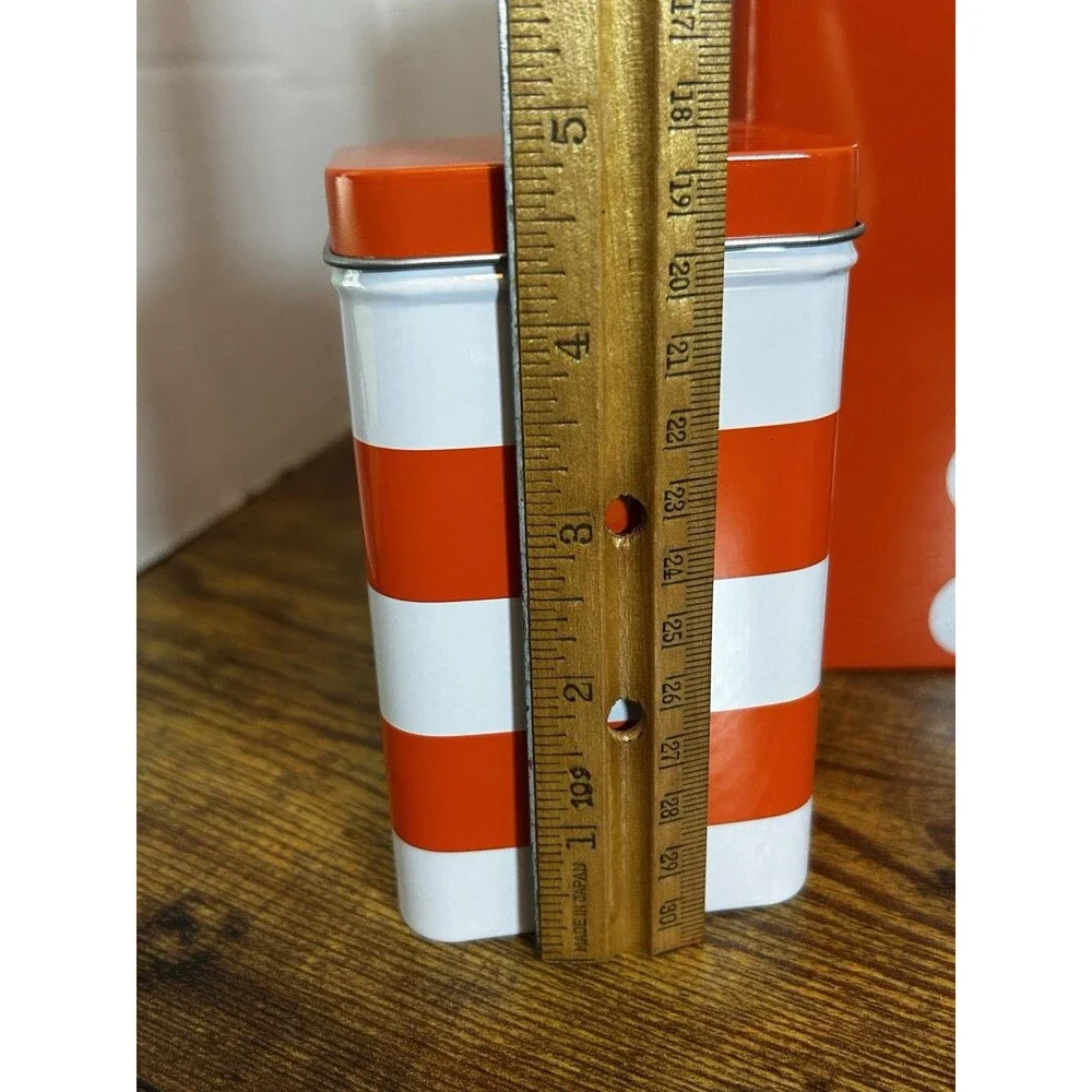 Vintage IKEA Metal Tins Set of 3 Orange Black Retro Halloween Kitchen Decor Set